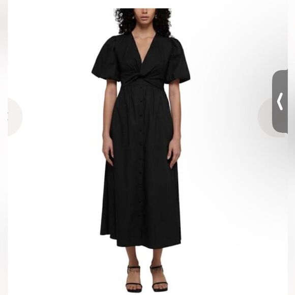 DEREK LAM MAYA TWIST FRONT MAXI DRESS - BLACK - Picture 7 of 9